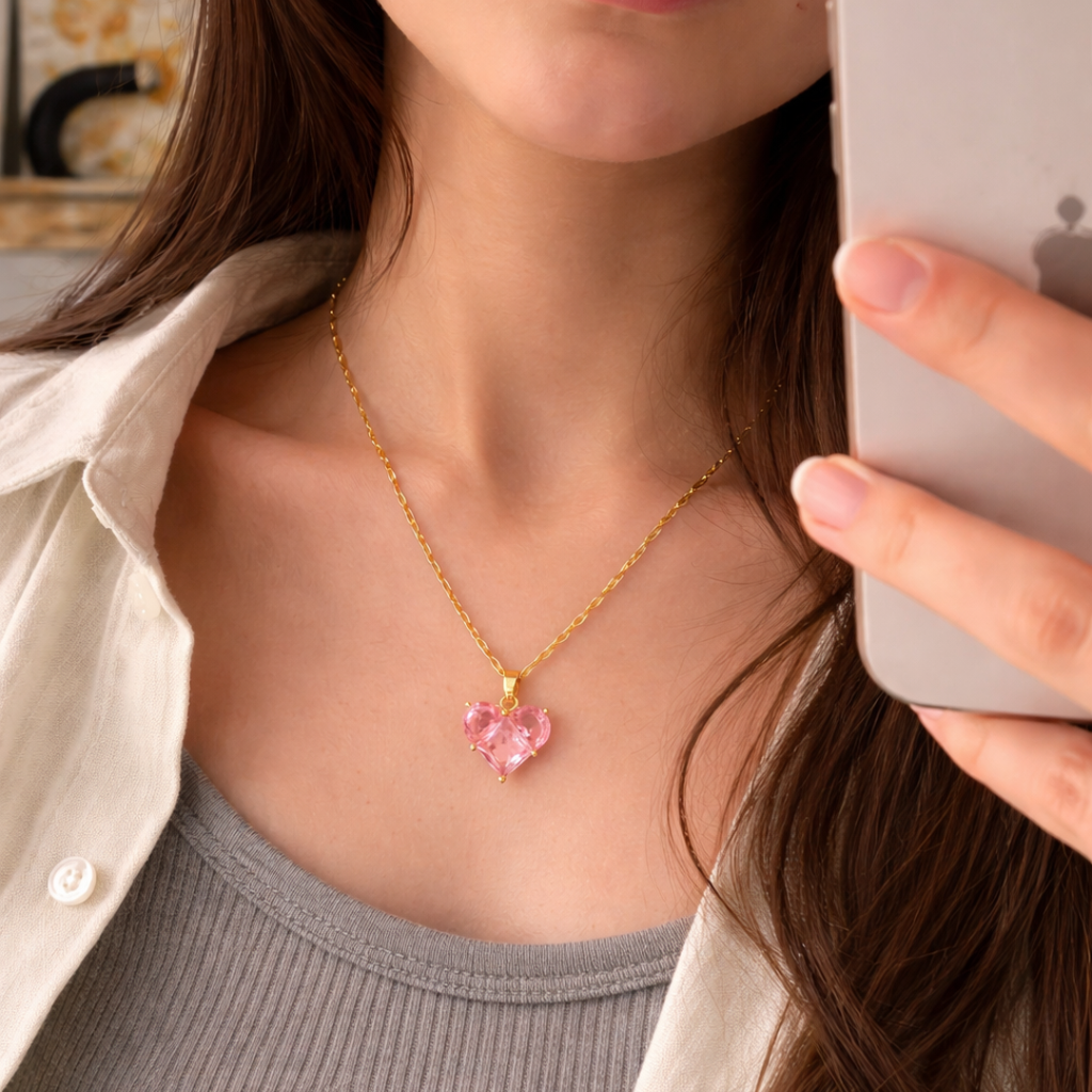 Pink Heart Necklace