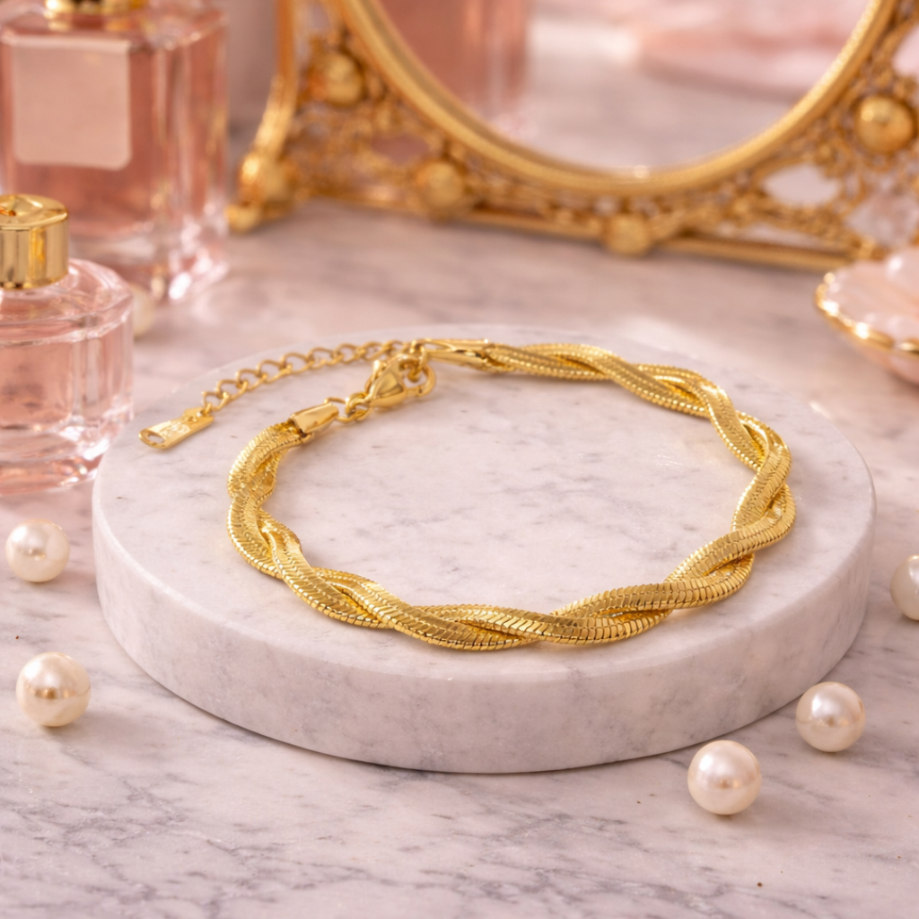 Aurevya Braided Gold Bracelet