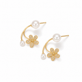 Sparkling Floral Pearl Earrings