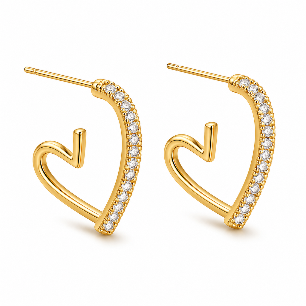 Aurevya Heart Shape Hoop Earrings
