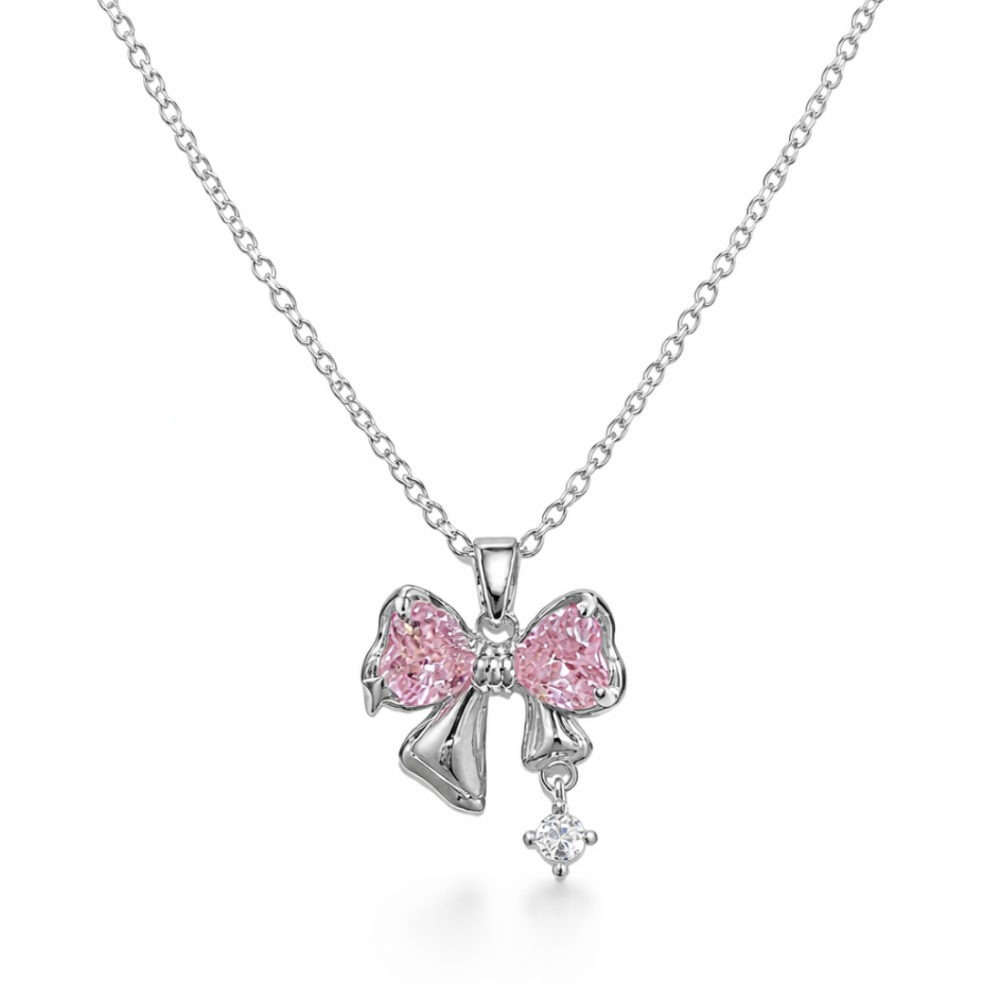 Pink Bow Necklace