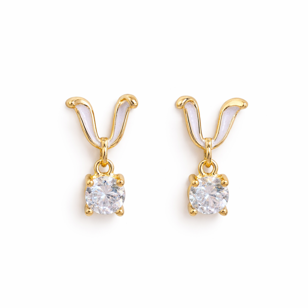 Diamond Bunny Stud Earring