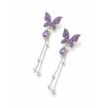 Butterfly Pearl Chain Earrings